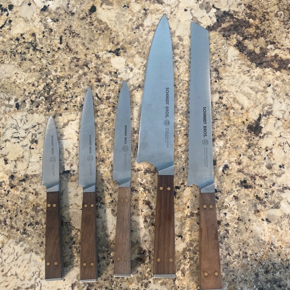 Schmidt bros 5 Pc kitchen knife set German stainless steel‎